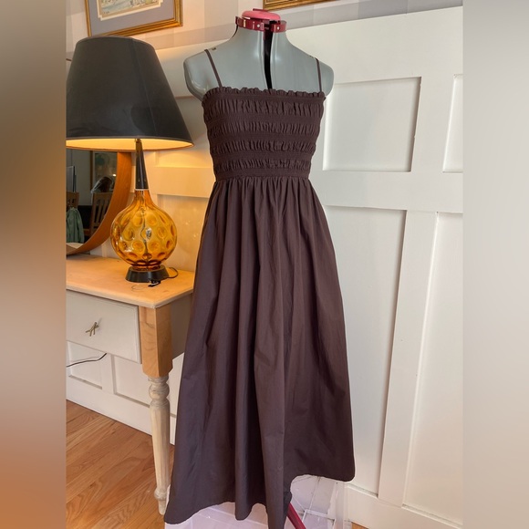 LOFT Strapless Brown Maxi Dress Size XXS - Picture 2 of 8
